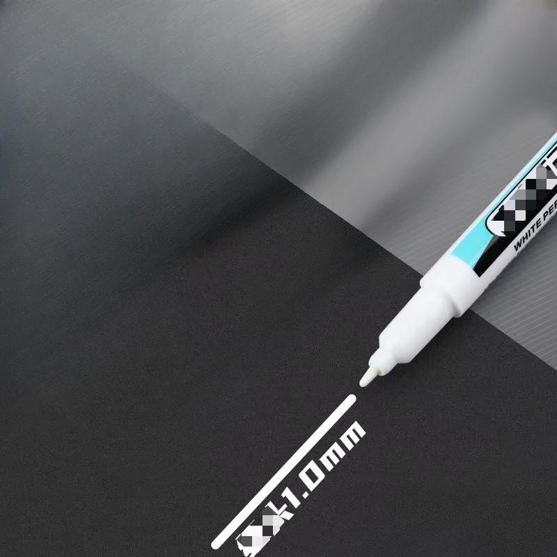 1Pc 0.7/1.0/2.5MM White Permanent Marker Pen Waterproof Painting Marker For Wood Rock Plastic Glass Stone Metal Art Supplies