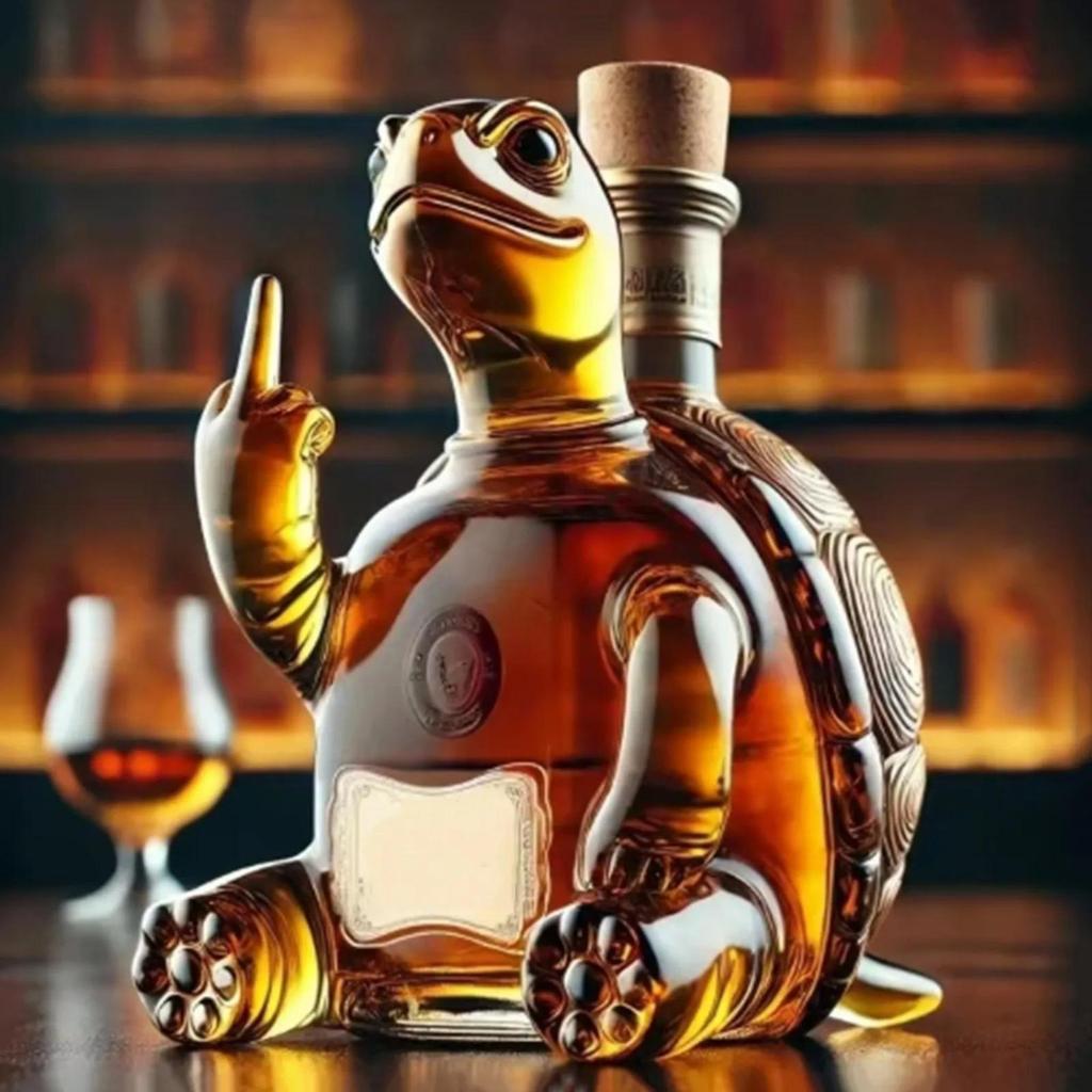 Funny Middle Finger Whiskey Decanter Duck, 10oz Animal Glass Bottle for Bar Decor, Gag Gift for Men Office Home Whiskey Set