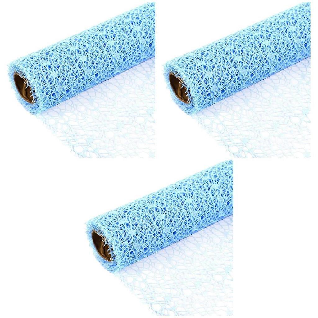 DIY Kids Hanging Gauze Jacquard Net for Flower Wrapping 3Pcs Sky-Blue