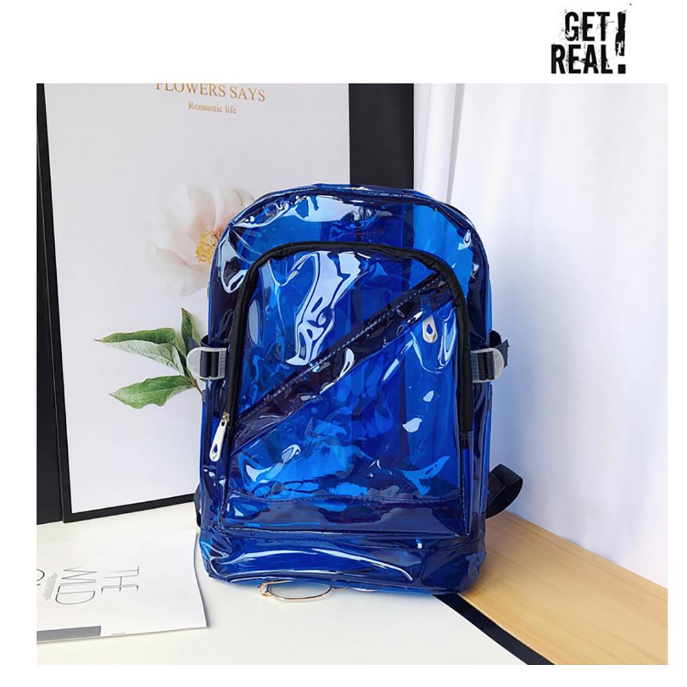 Women s Transparent Backpack Large Capacity Bright Color Bag Waterproof Beach Backpack