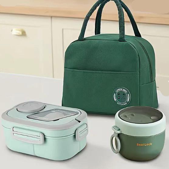 Compact Insulated Lunch Bag & Microwaveable Bento Box for Students & Office Workers