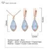 Fashion Water Drop Crystal Dangle Earrings Jewelry Sets For Women Rose Gold Color Zirconia Wedding Necklace