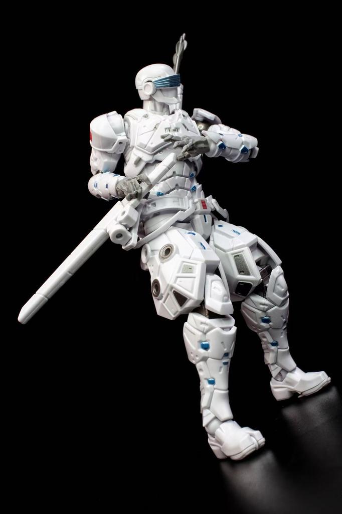 "Cybernetic White Mech: Future Soldier Action Figure"