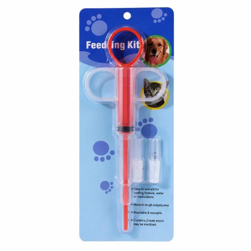 Pet Pill Gun Medicine Feeder Syringe Tablet Push Dispenser for Dog Cat Kitten Puppy Water Milk Feeding Care Kit Accessory Tool