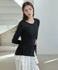 Debiweeo Cutout Slit T-Shirt Devi-T0127-Black