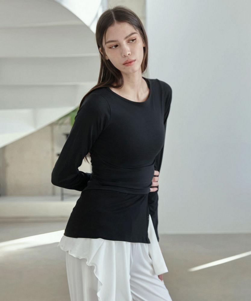 Debiweeo Cutout Slit T-Shirt Devi-T0127-Black