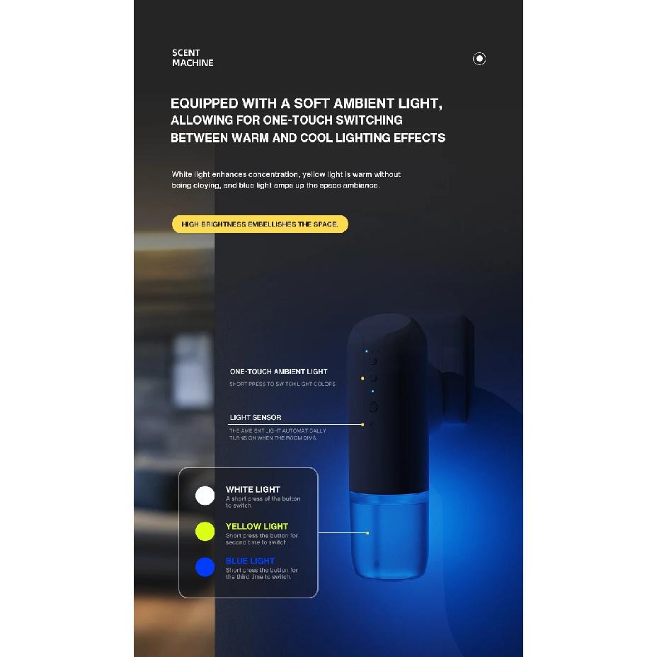 TEABLUM 100m³ Smart Automatic Air Freshener Plug in Diffuser Hotel Scent Diffuser for Home and Toilet 150ml Fragrance Diffuser