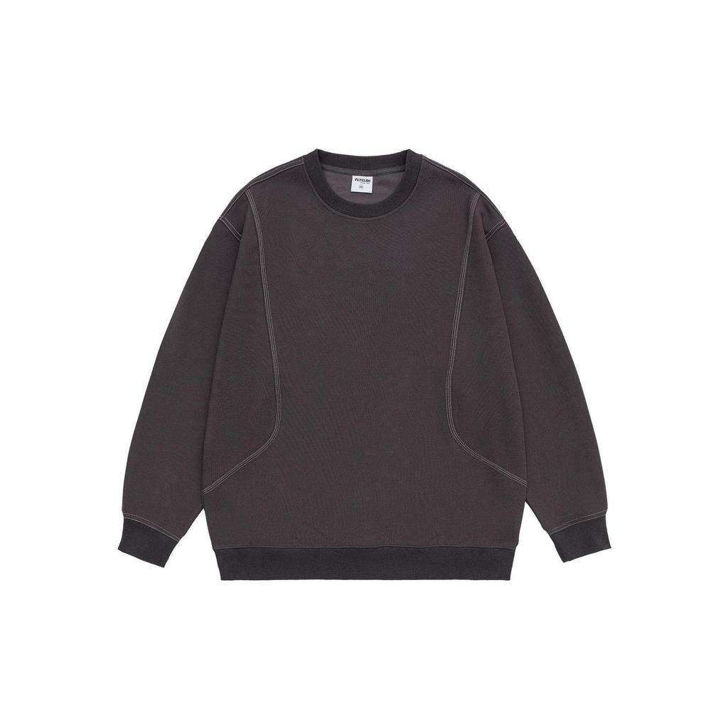 Herren Amerikanisches Retro Plüsch Nähte Rundhals Sweatshirt – Einfarbige, Vielseitige, Lockere Passform Freizeit Oberteil