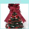 Decorative Red And Black Checked Bow Tree Topper Perfect For Enhancing Holiday Spirit And Christmas Joy