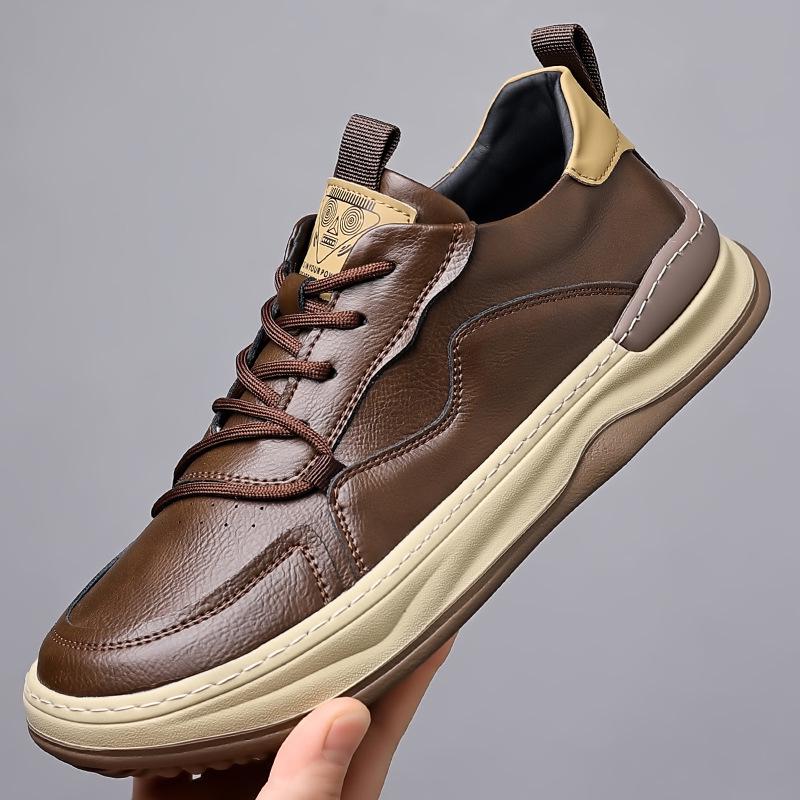 

Men s Retro Brown Soft Leather European Fashion Breathable Casual Skate Shoes Size 42
