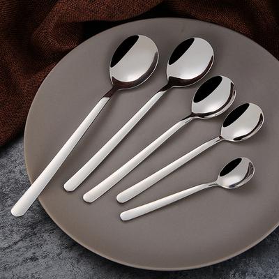 1 peça de colher de prata, garfo, tamanhos diferentes, aço inoxidável, cabo longo, café, sorvete, sobremesa, chá, colher, talheres de cozinha