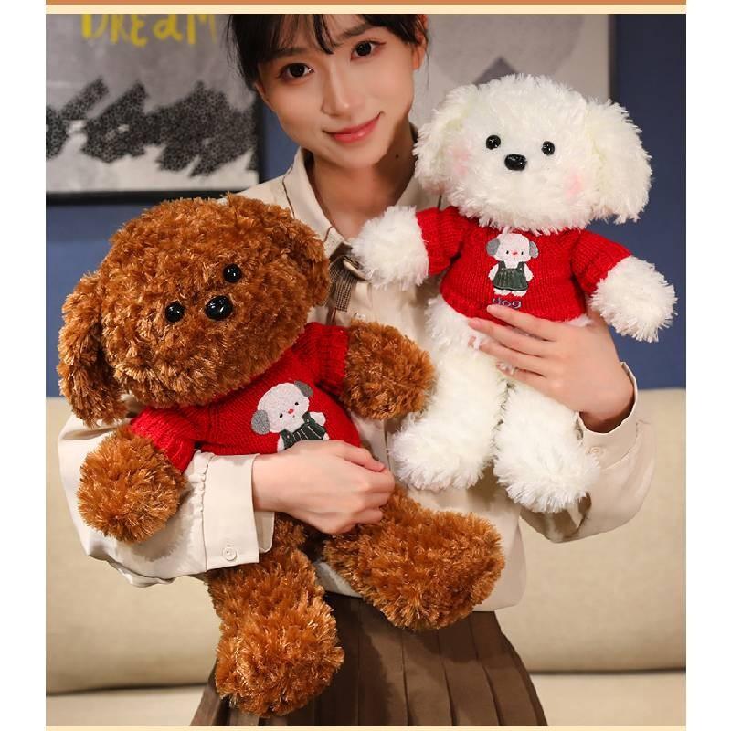 Bear Teddy Stuffed Toy Girl Birthday Gift Cartoon Cute Sweater Dog Figure Action