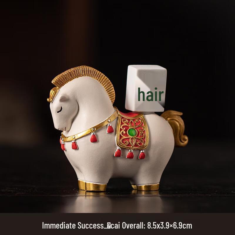 JINGRUIXIANG Tang Horse & Gold Ingot Rotating Wealth Ornament