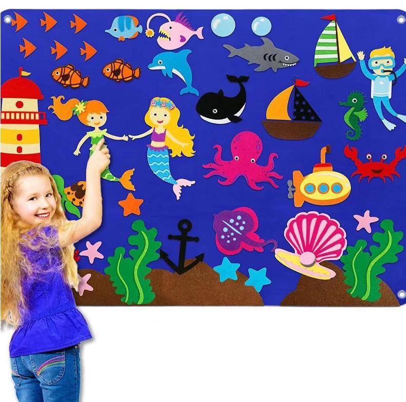 Felt Busy Board for Children's Learning - Kindergarten Felt Toys