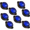 APSMOTIV 8Pack Round Blue LED Rear Side Marker Clearance Lights Indicator for RV Camper Motorhome Truck Trailer 24V Side Marker
