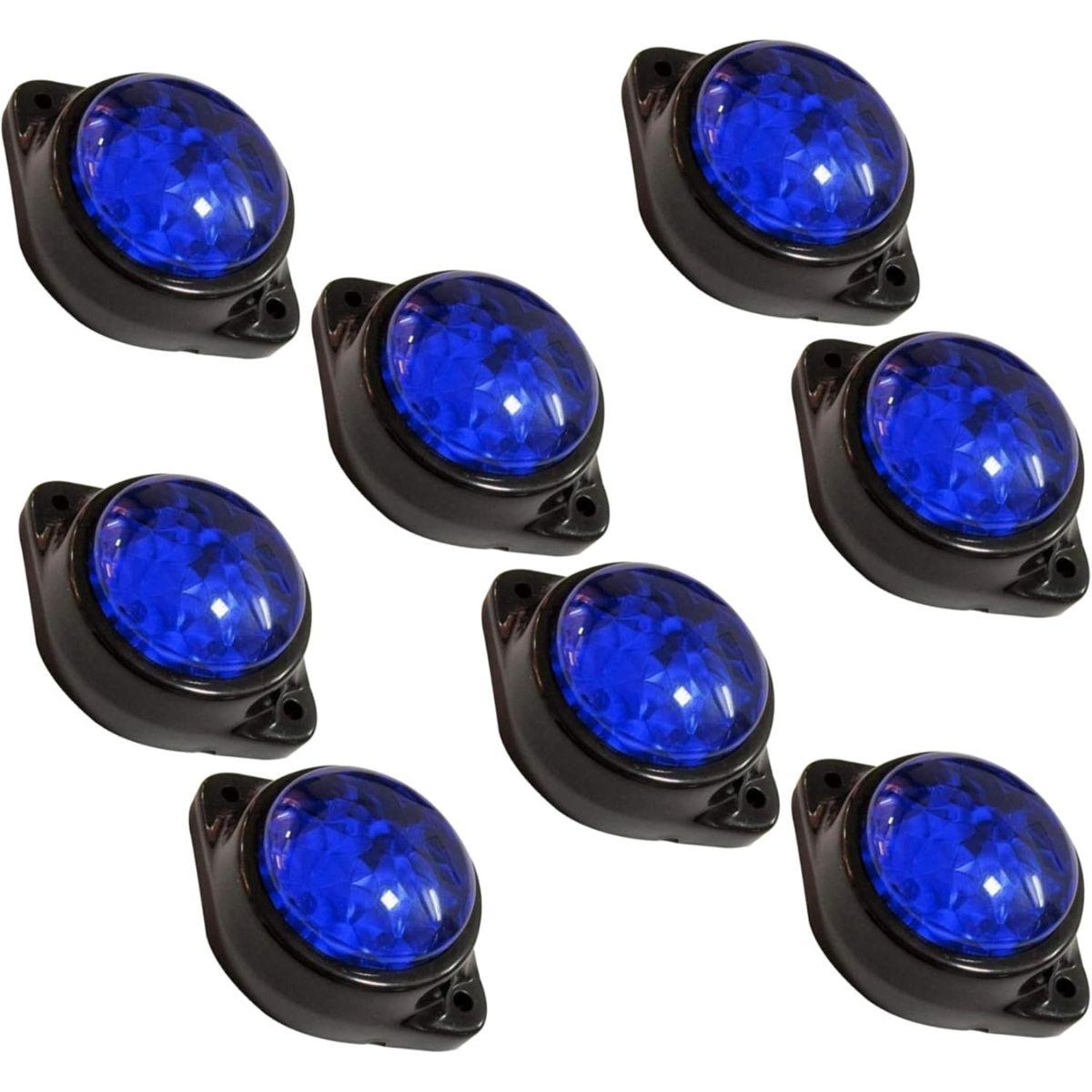 

APSMOTIV 8Pack Round Blue LED Rear Side Marker Clearance Lights Indicator for RV Camper Motorhome Truck Trailer 24V Side Marker синій