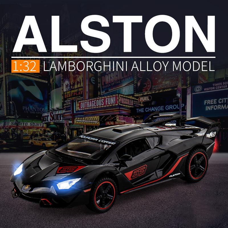 1/32 Lamborghini Aventador SC18 Alston Alloy Racing Car Model Diecasts Metal Toy Sports Car Model Simulation Sound Light Toy Gift