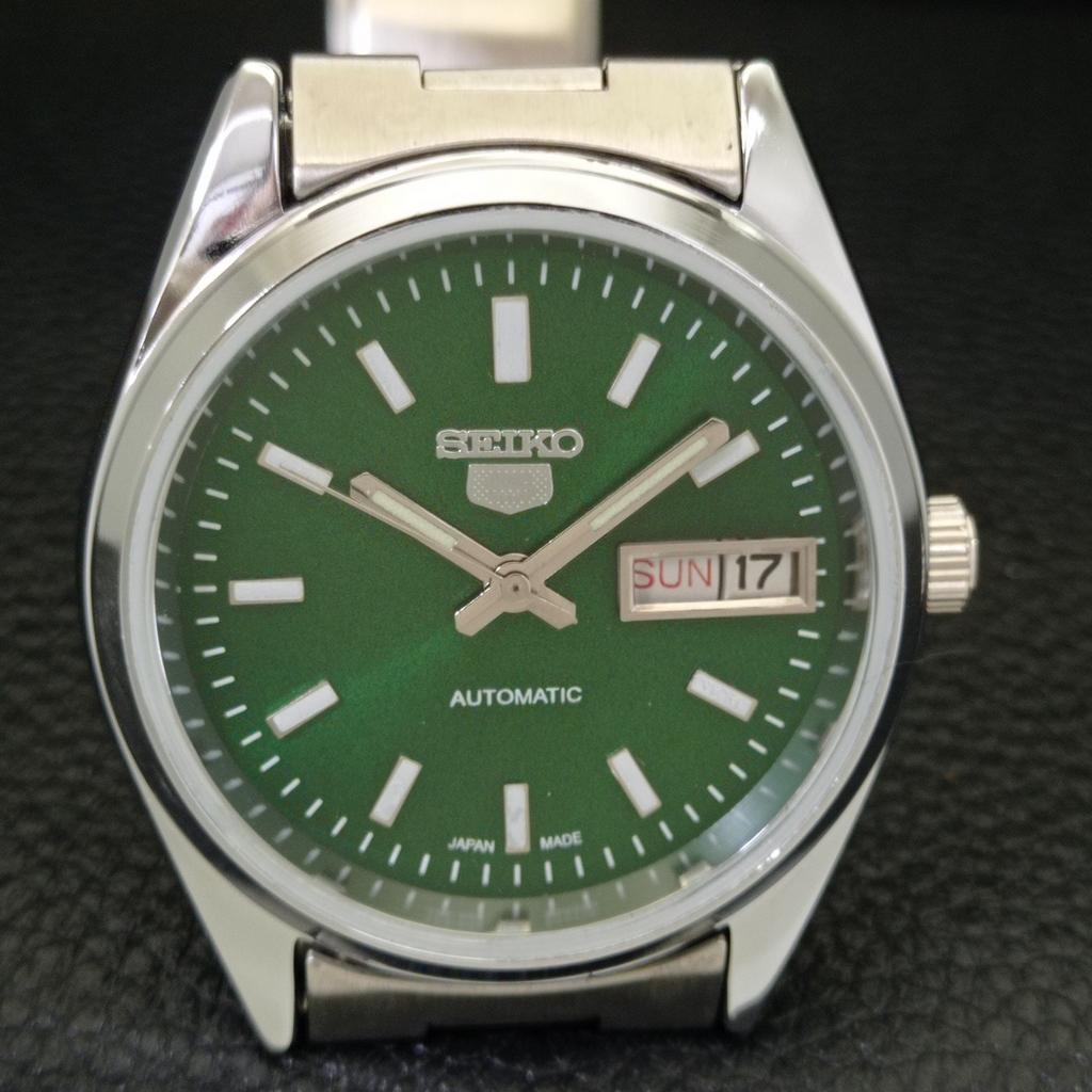 JAPAN VINTAGE SEIKO 5 AUTOMATIC REFURBISHED MENS GREEN DIAL WATCH a440638-9 Sk-a440638-1