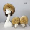 3pcs/Set Women Winter Faux Fox Fur Headband Hats Cuffs Fashion Warmth Female Wrist Sleeve Gloves Faux Fur Cap Russian Style