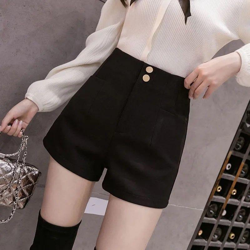 

2026 Spring/Autumn High Waist Black Bootcut Bottoms: Slimming Petite Casual Base Layer Shorts S (recommended 80-95 jin) чёрный