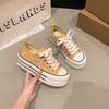 Breathable new thick little white shoes women's summer shoes 2025 super fire with baseplate thin canvas shoes season casual versatile skirt