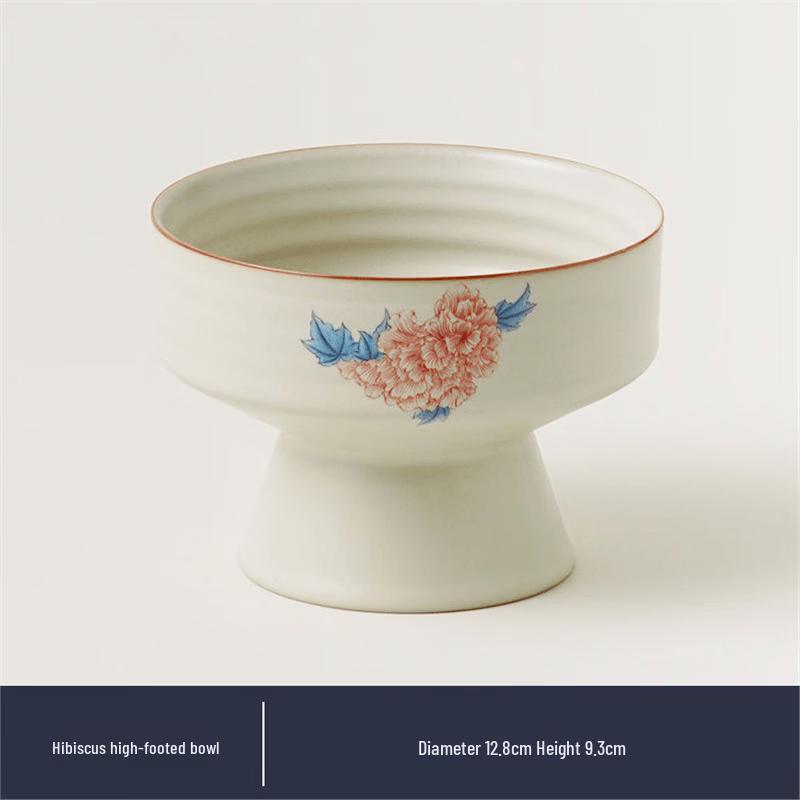 Ru Kiln Hibiscus Ceramic Fruit Bowl
