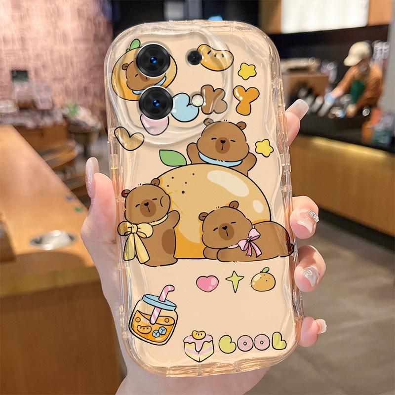 

Cake Soda Cute Capybara Wave Case for Xiaomi Redmi Note 14 13 12 11 10 Pro Plus 5G 9 14C 13C 4G 12C 10C 10S Silicone Soft Cover Redmi A1 A2