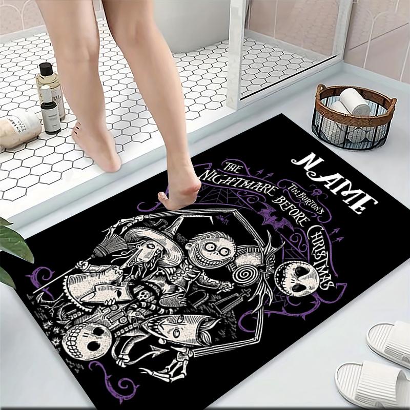 Custom Name Nightmare Before Halloween Carpet Rug Customizable Soft Washable Anti-Slip Home Living Room Sofa Mats Personalized Rug. 0909381