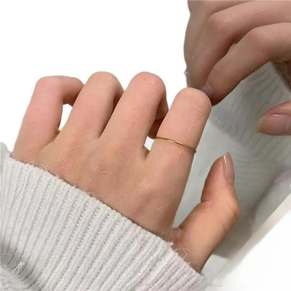 

Minimalist Stackable Band Rings for Women, Silver Plated Stainless Steel Fashion Jewelry 6 золотой