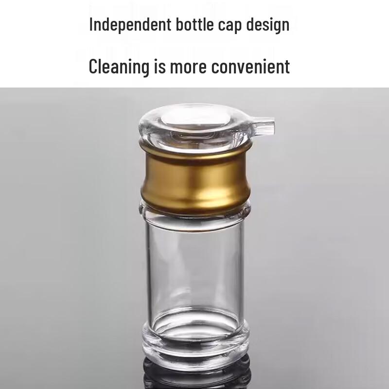 Commercial Acrylic Condiment Bottle Set with Gold Rim