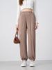 Women's Summer Ice Silk Pleated Wide-Leg Joggers: Slimming, Versatile & Loose-Fit Nine-Point Pants