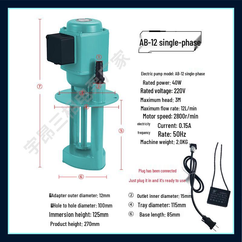 Trójfazowa elektryczna pompa oleju i wody do frezarek i tokarek - Model 120