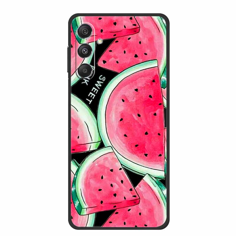 For Samsung Galaxy M36 A17 5G Case Flower Black Silicone Soft Back Cover For Samsung Galaxy S25 FE Plus Phone Case Coque Cartoon