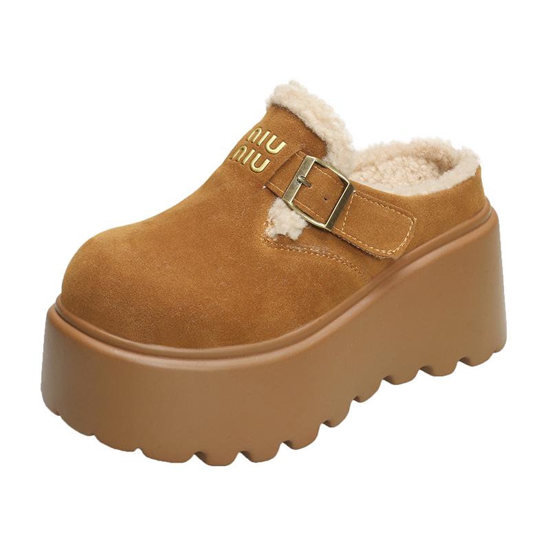 Mote Nye Dame Høye Platå Tøfler 8CM Kiler Bling Sko Dame Ute Skinn Fritid Chunky Sneakers Sommer Pustende Tøfler