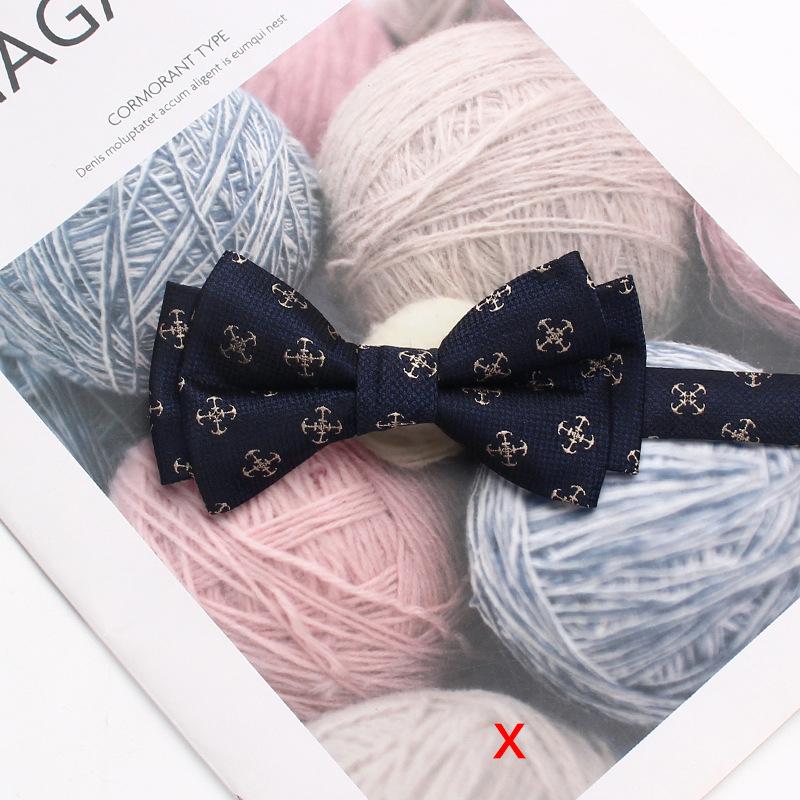 Färgvävd Jacquard Herrfluga 6cm Dubbellager Randig Liten Blomma Affärs Retro Kostym Skjorta Fluga