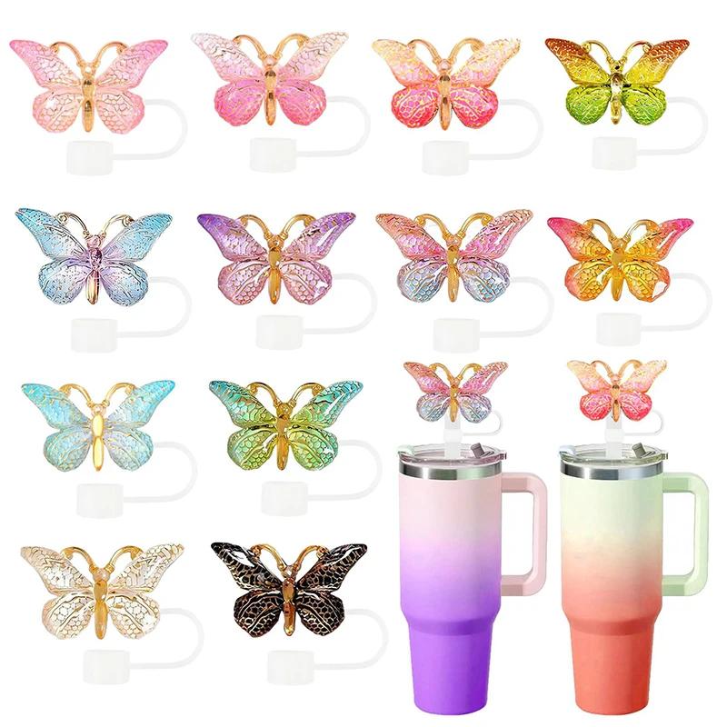 Silicone Butterfly Straw Cap Spill Stopper Heat-Resistant Dust-Proof Water Cup Accessory Straw Plug Cover