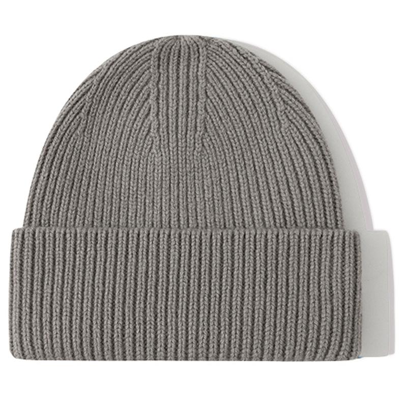 Classic Ribbed Knit Beanie-Unisex 100% Wool Hat for Autumn/Winter Business & Travel One Size Fits Most