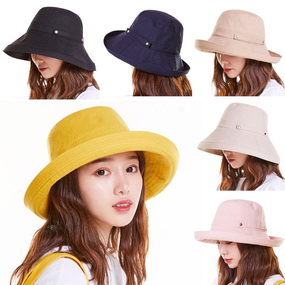 Cotton Linen Women's Sunshade Hat Wide Brim Windproof Hat Versatile Fisherman's Hat  Garden