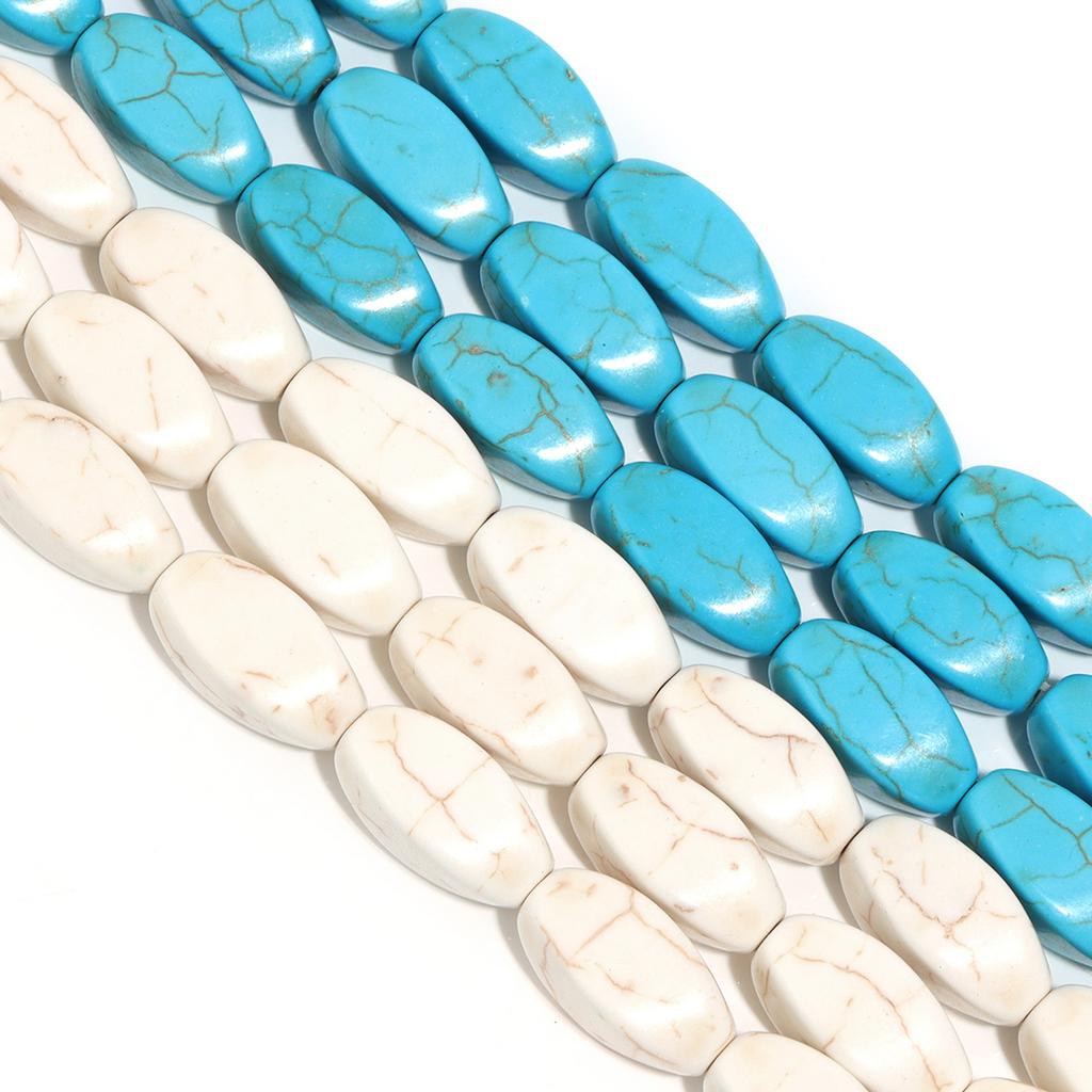 1 Strand Natural Turquoise Stone Beads Blue White Loose Spacer Gemstone Beads For Jewelry Making DIY Bracelets Necklace Supplies