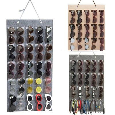 1 Stück Filz Brillen Sonnenbrillen Aufbewahrungsregal Display Hängetasche Wandtasche Aufbewahrungsbox Organizer WBL
