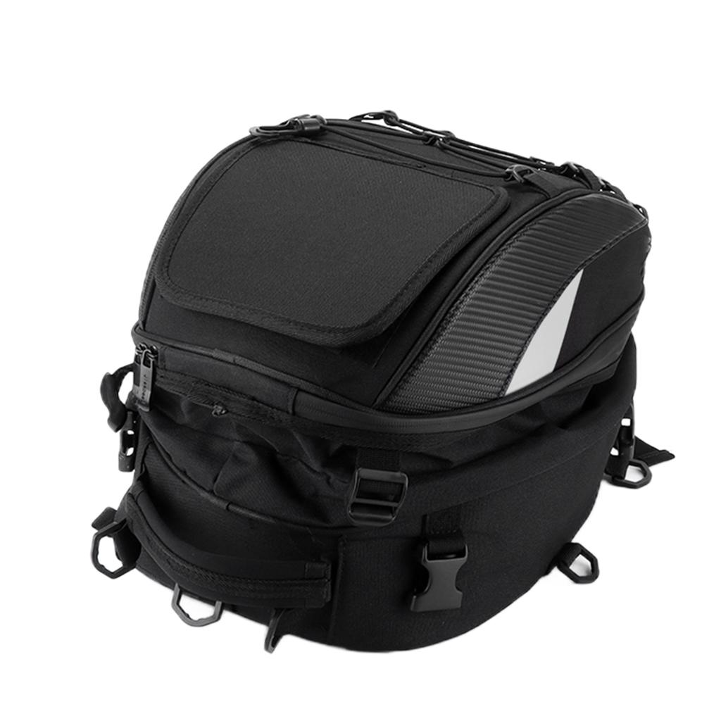 Motorcycle Rear Seat Bag Pack Waterproof Oxford Cloth HighDensity Woven Reflective (Red )