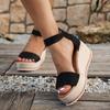 Schuhe für Damen Sommer Mode Plateau Keilabsatz Bequemer Schnallenriemen Große Größen 36-43 Sandalen Freizeit Damen Schuhwerk