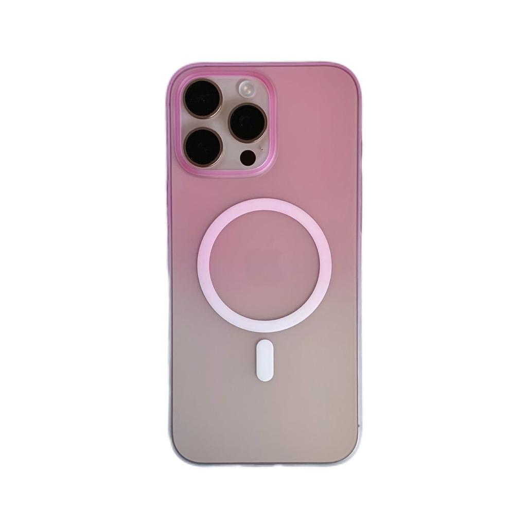 Ice mist magnetic attraction applies to iPhone17promax gradual change mobile phone case Apple 16 semi-transparent matte anti-drop PC case 15
