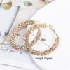Fashion Round Crystal Rhinestone Hoop Earrings For Women Circle Geometric Earrings Gold Copper Color Zircon Pendientes Mujer