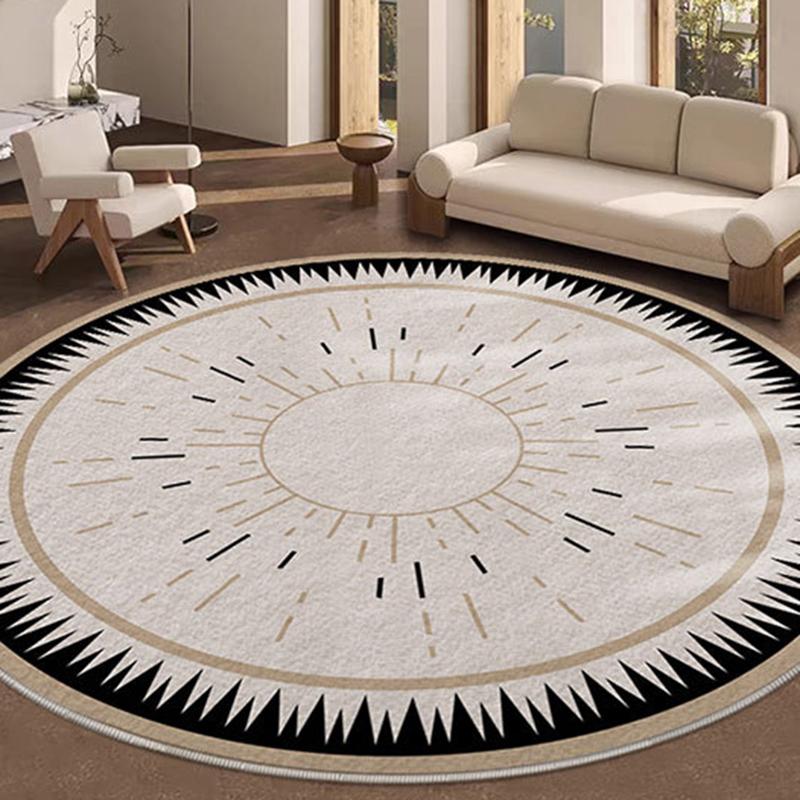 Modern Minimalist Home Decor Carpet Sunburst Geometric Design Round Mat Multiple Sizes Anti-slip Rug for Living Room Bedroom