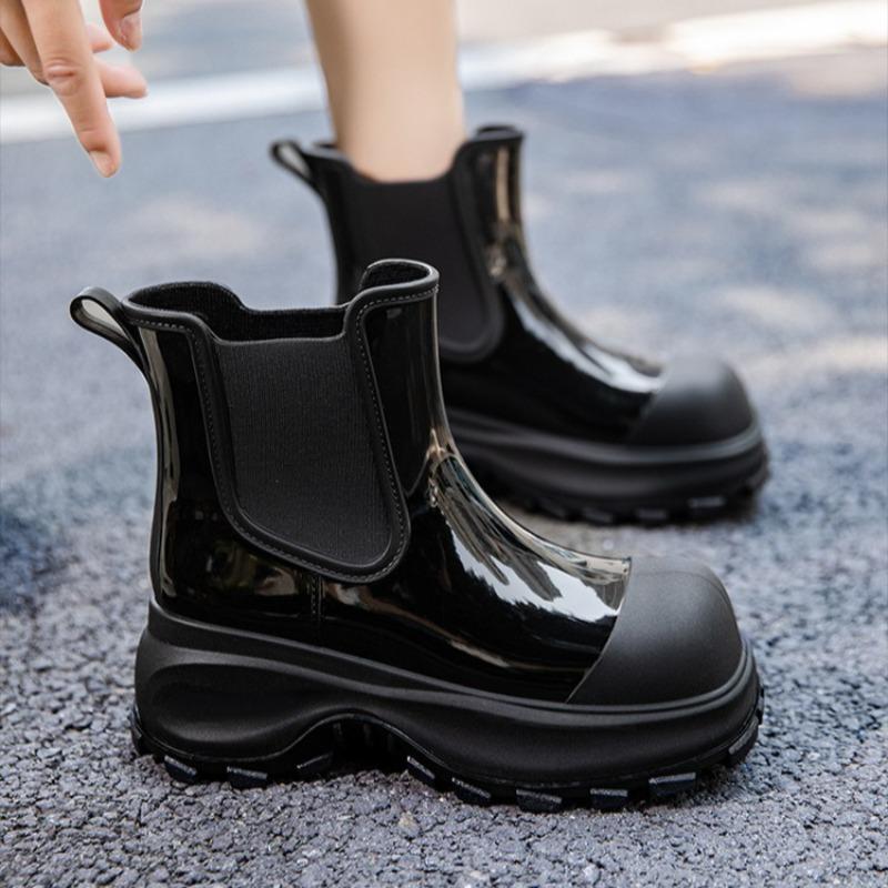 Women's Fashion Mid-tube Rain Boots New Waterproof Platform Soft-soled Waterproof Rain Boots