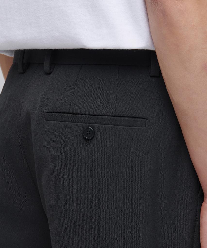 MUSINSA STANDARD Semi-Wide Slit Hidden Banding Slacks [Dark Gray]