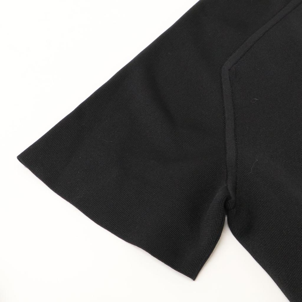 HERMES [Excellent Condition/Domestically Authorized] Coaching Silk Blend Short Sleeve Knit Sweater/ tops 38 blackUsed