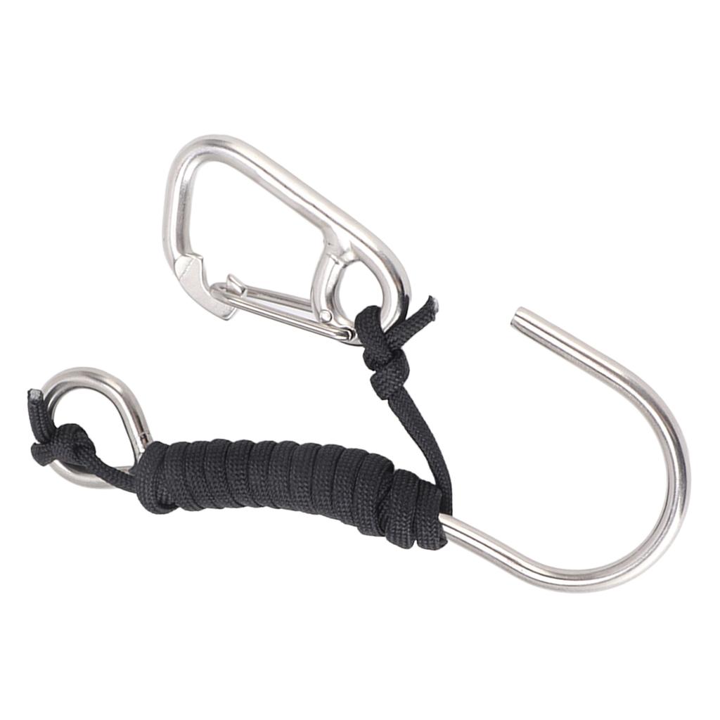 Diving Stainless Steel Single Hook Diving Reef Hook with Lanyard Quick Release Buckle