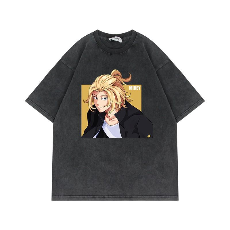 230g Tokyo Revengers T-Shirt Oversized Vintage Anime Print Baumwolle Kurzarm Tee